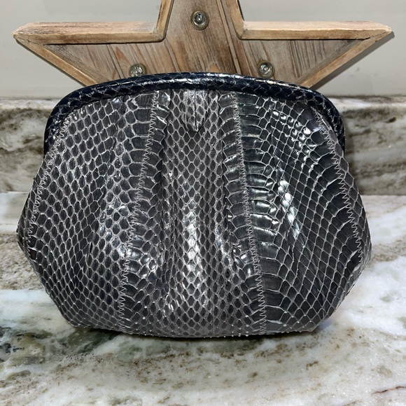 Vintage Ande Snakeskin Clutch Crossbody - Picture 11 of 12